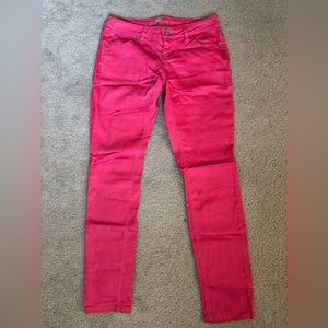 Almost Famous Vibrant Pink Pink Shimmer Jeans | Size 7